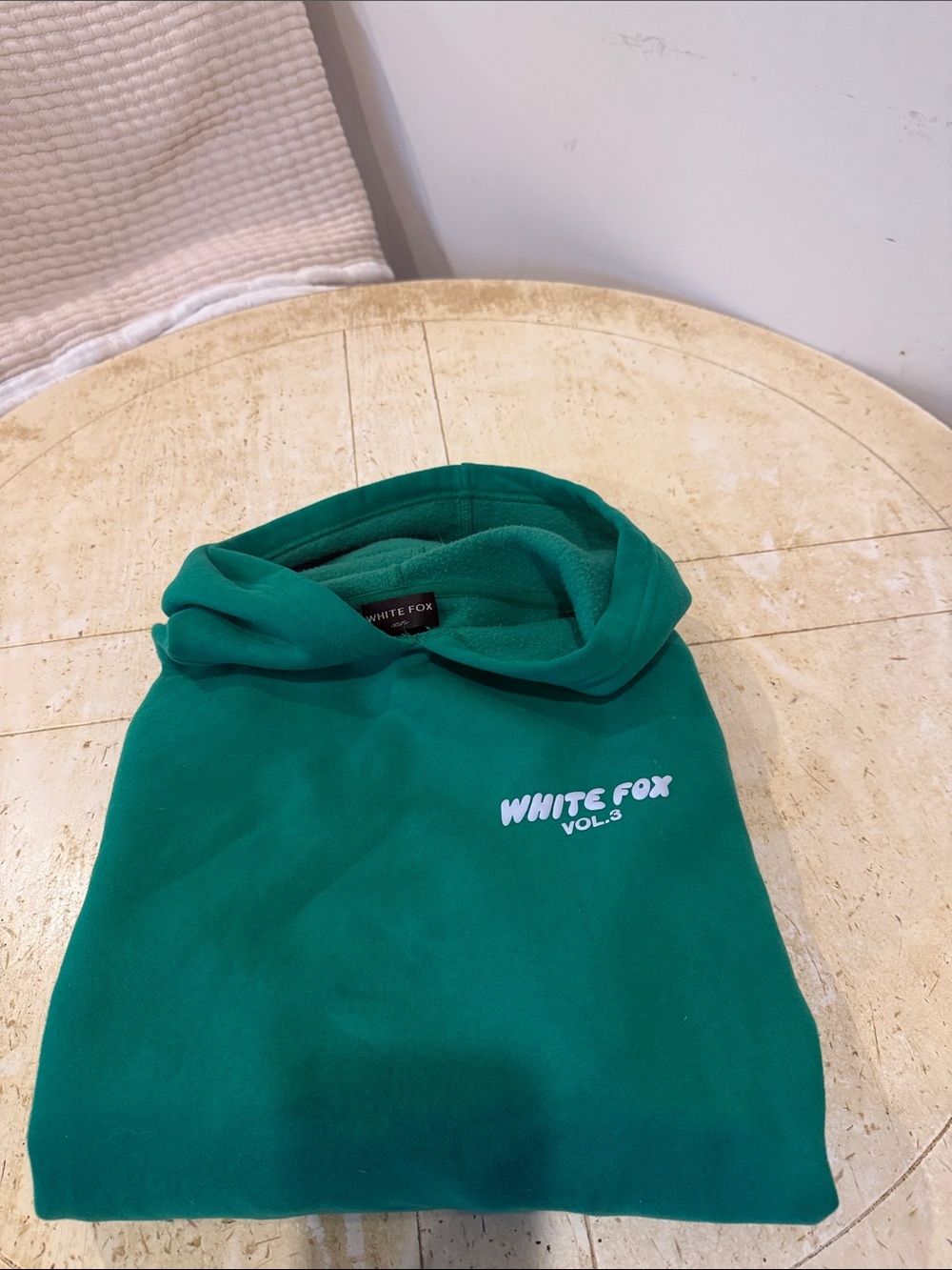 White Fox Boutique Emerald Green Hoodie with White Logo
